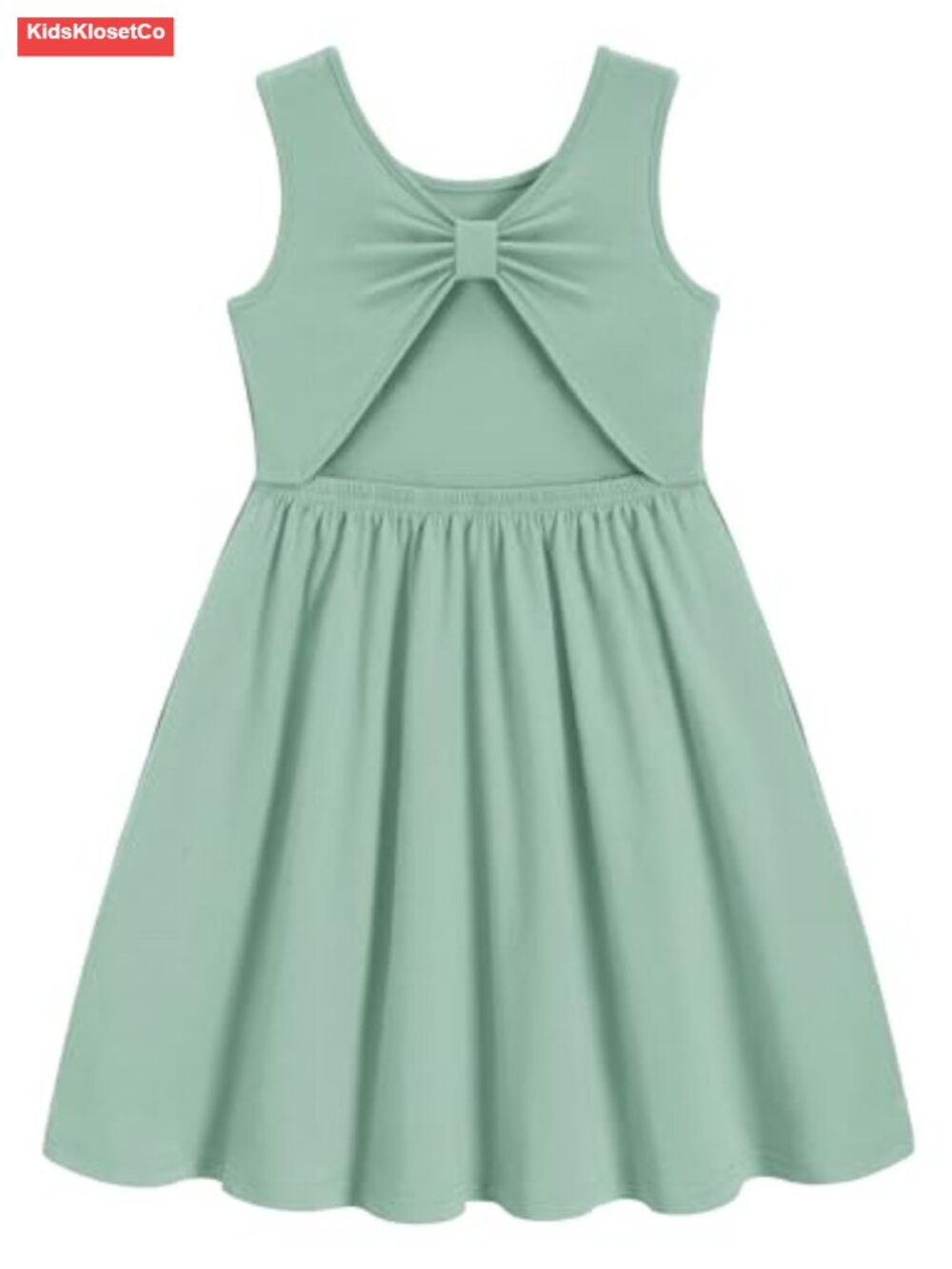 Toddler Girls Cotton Blend Dress Back Bowknot with Pockets